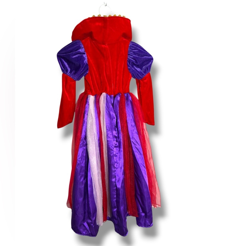 Alice Wonderland Costume Queen of Hearts Red Purple Gold Cracker Barrel Girl 4/5 - Picture 10 of 16